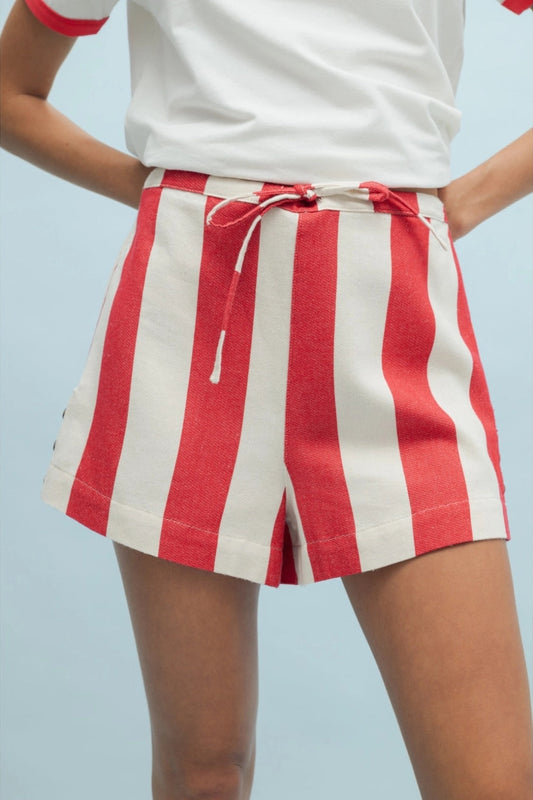 Red Striped Shorts
