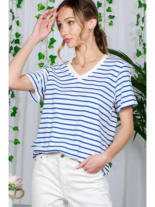 Blue & White Striped Tee