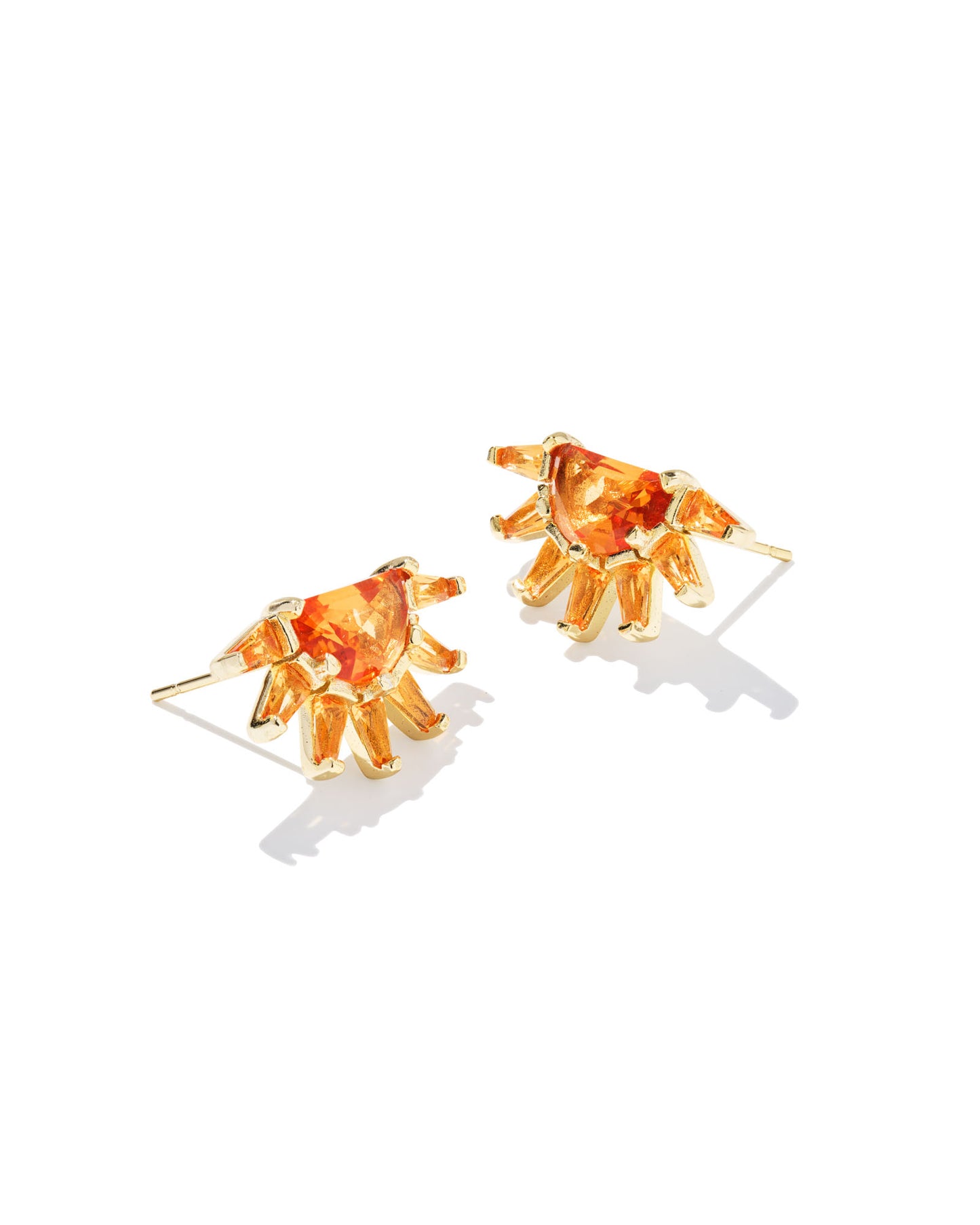 Kendra Scott Samantha Sun Stud Earring Gold Orange Glass