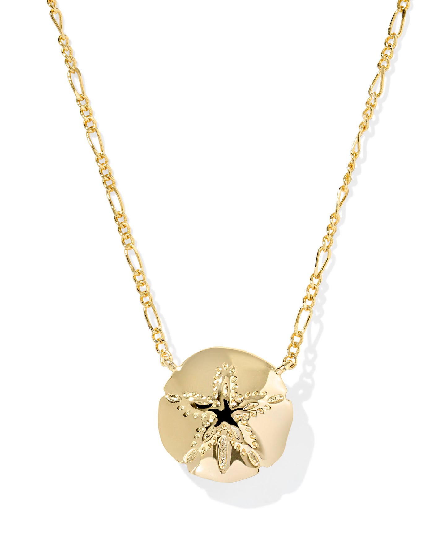 Kendra Scott Sand Dollar Short Pendant Necklace Gold Natural Mother of Pearl