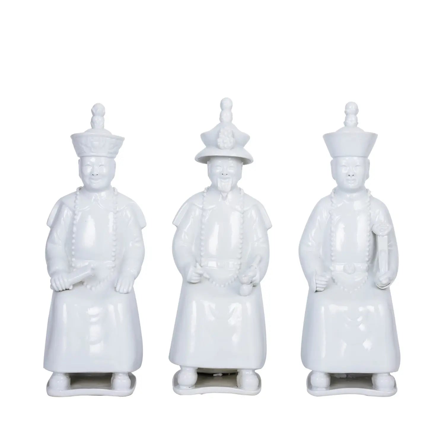 White Sitting Qing Emperors Set of 3