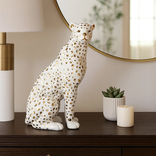 Ceramic Sitting Leopard