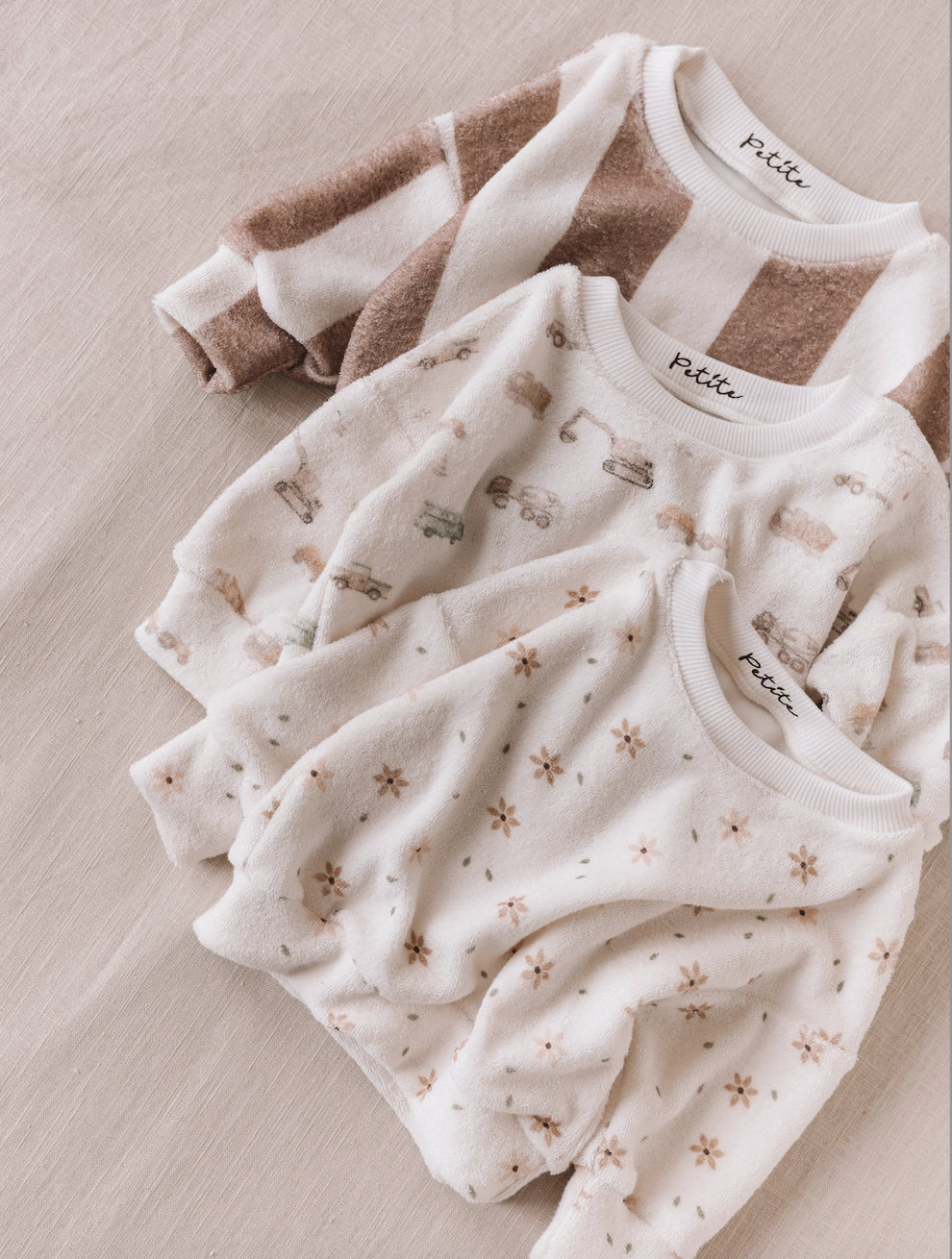 Toweling Tiny Flowers Baby Sweater