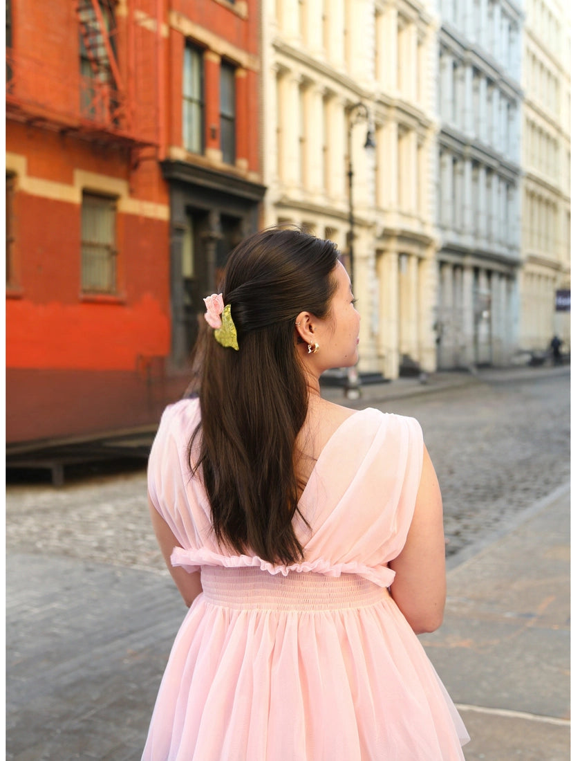 Hand-Painted Vintage Tulips Claw Hair Clip
