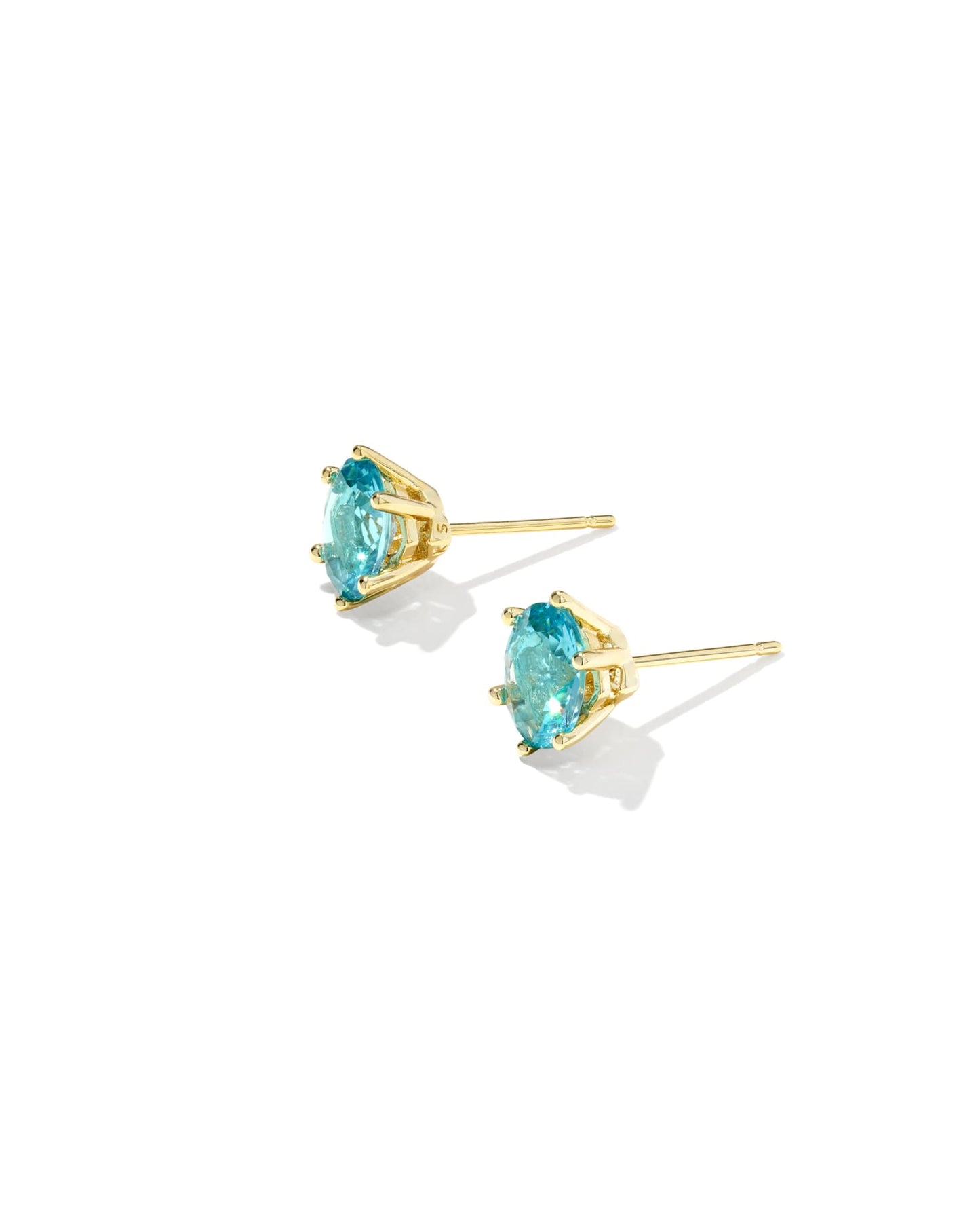 Kendra Scott Cailin Crystal Stud Earrings In Gold Aqua Crystal