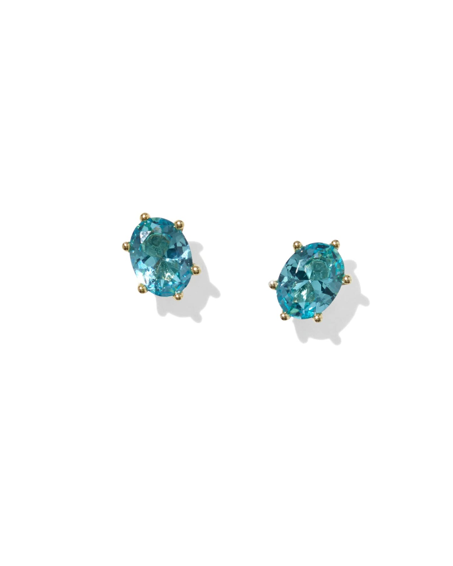 Kendra Scott Cailin Crystal Stud Earrings In Gold Aqua Crystal