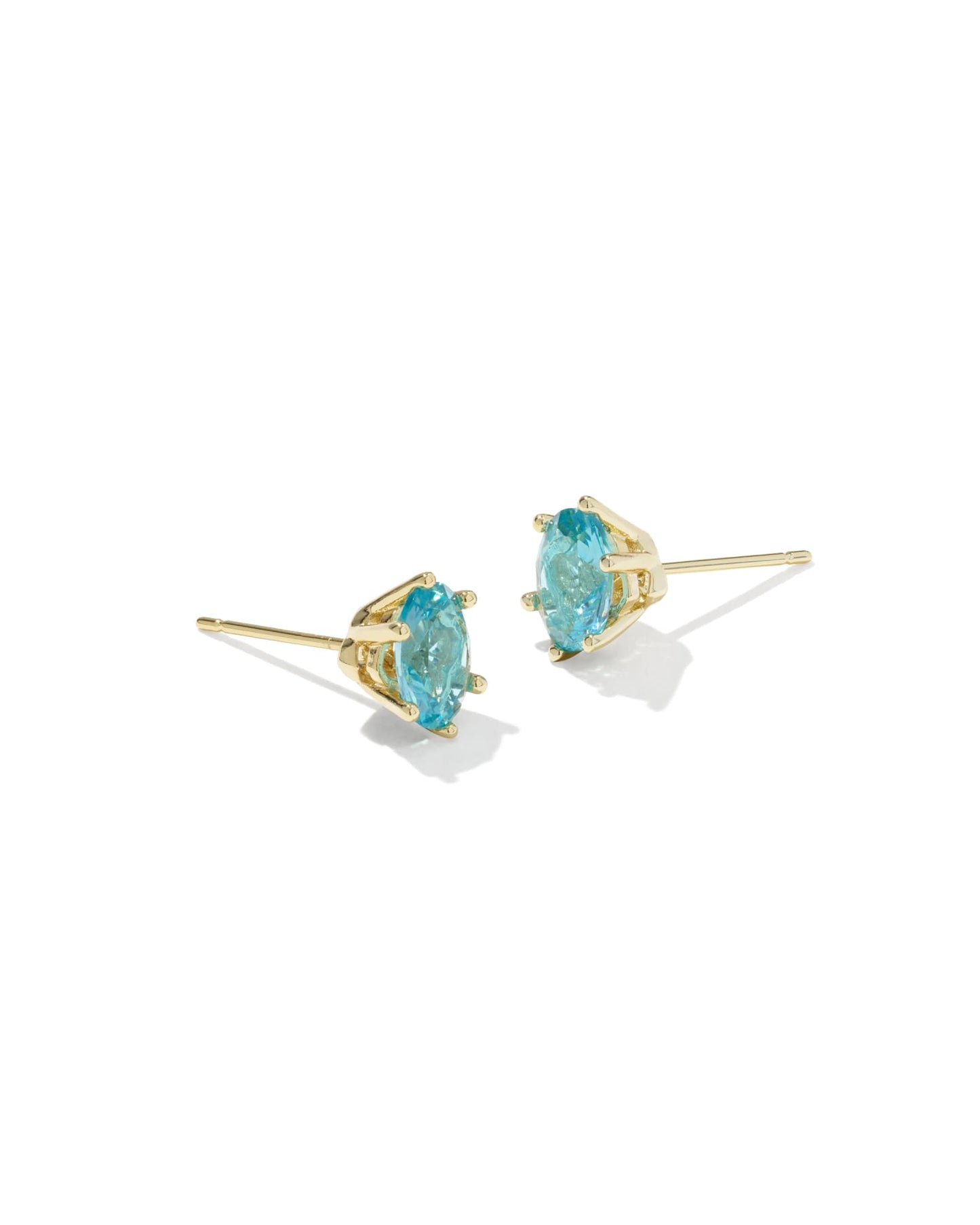 Kendra Scott Cailin Crystal Stud Earrings In Gold Aqua Crystal