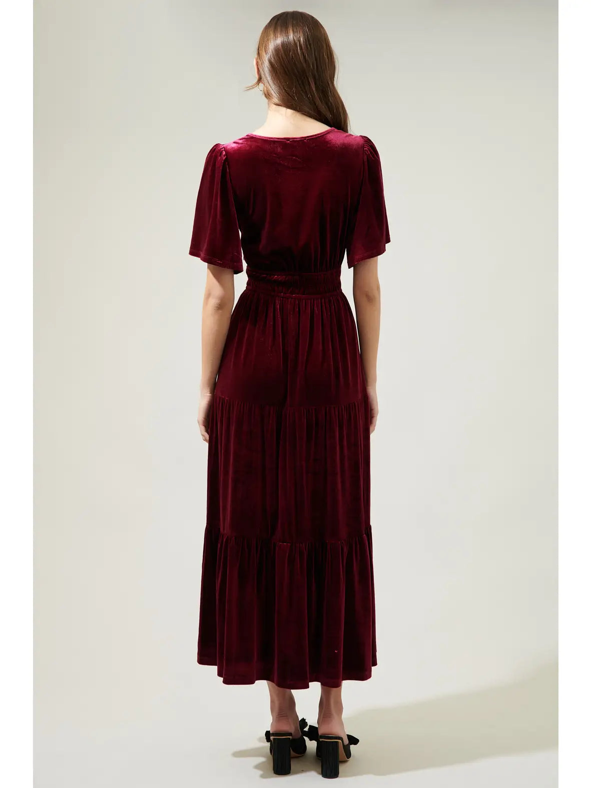 Velvet Tiered Maxi Debbie Dress