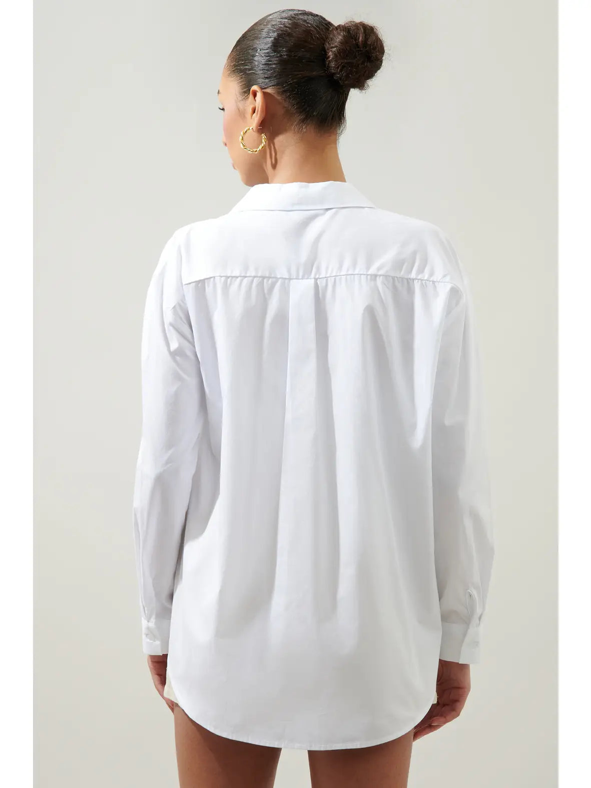 White Dream State Oversized Button Down Shirt