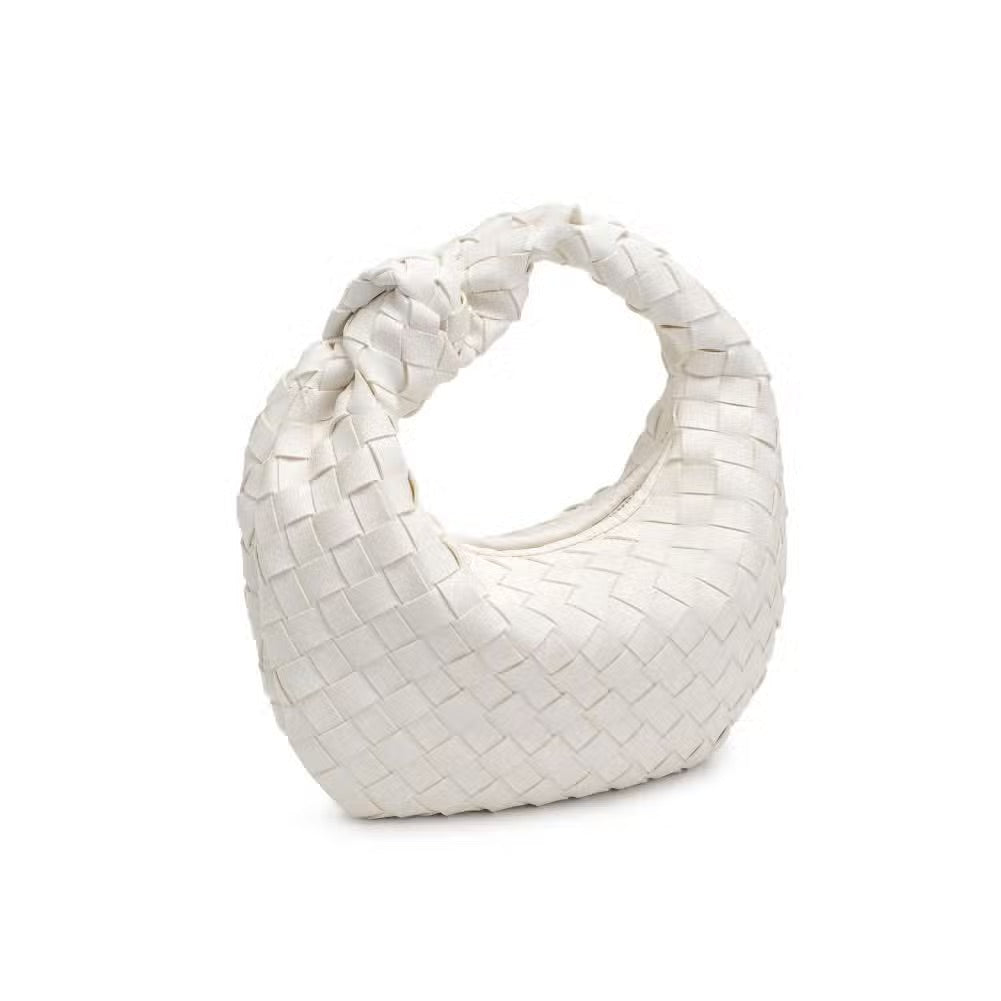 White Tracy Woven Clutch