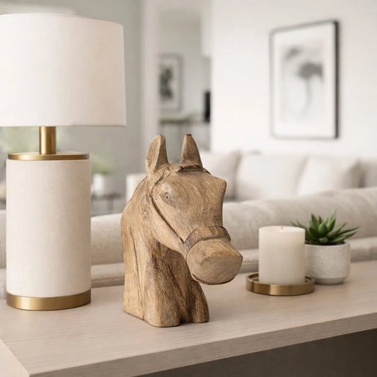 Brown Wood Modern Handcrafted Horse Head