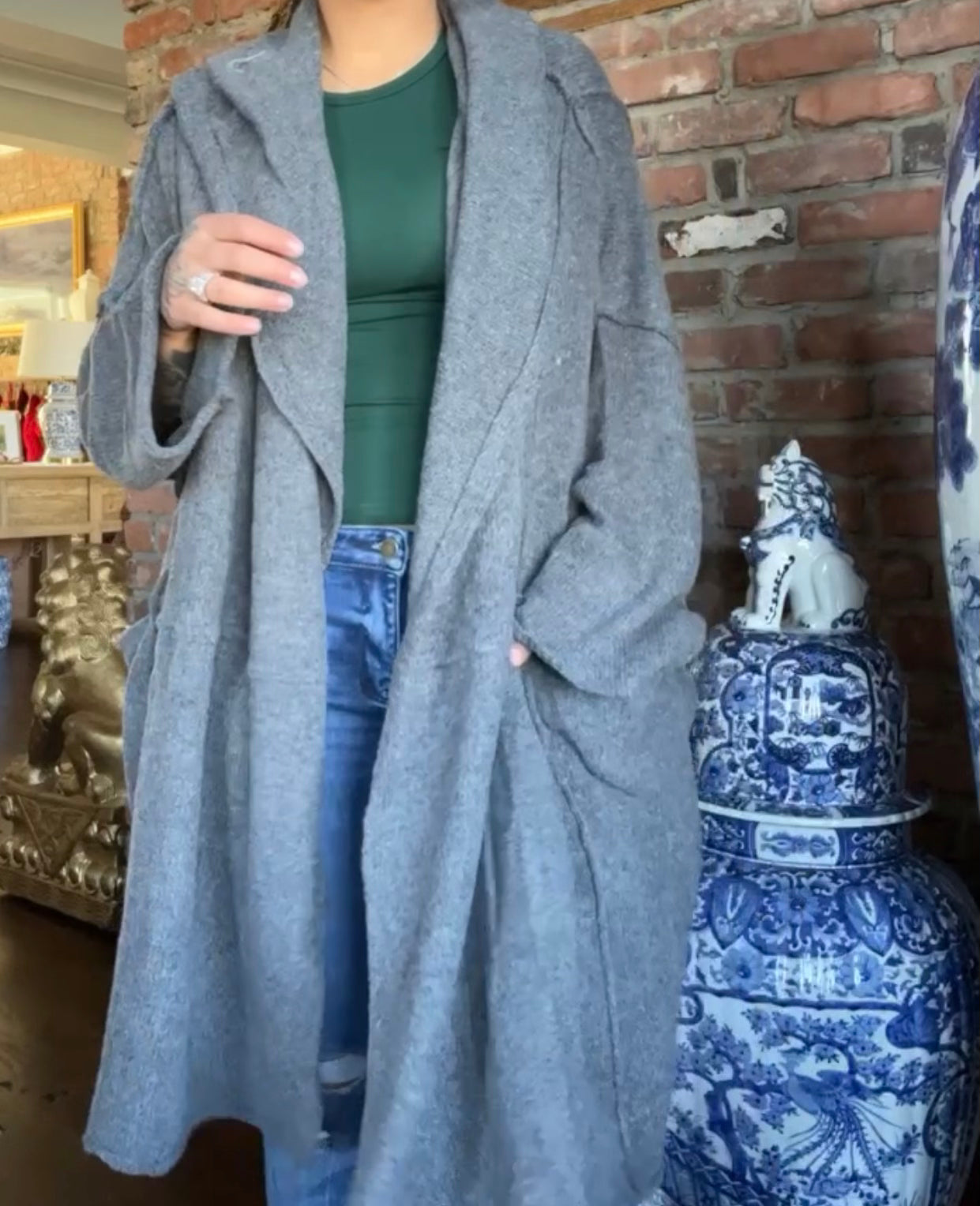 Charcoal Oversize Cardigan