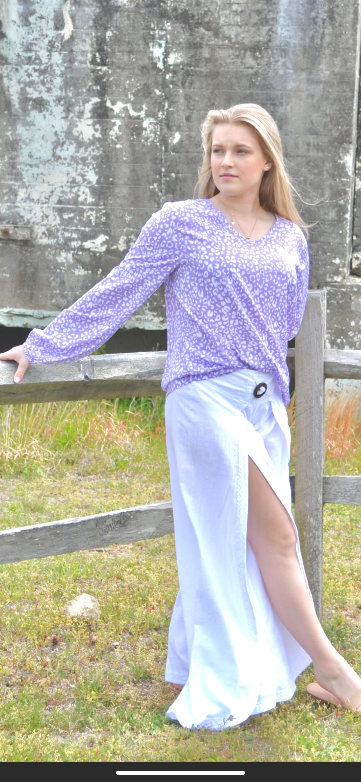 Lilac Leopard Blouse Top