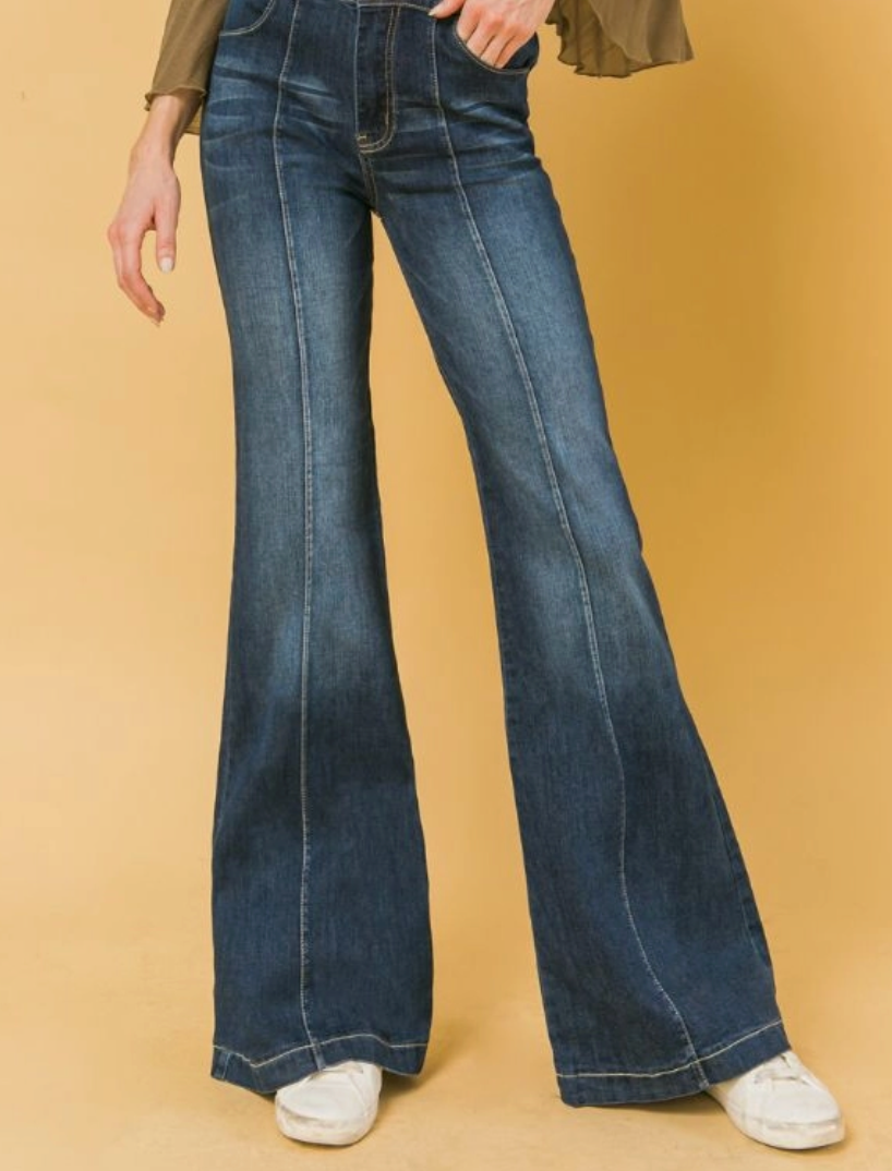 High Waist Fit & Flare Jeans