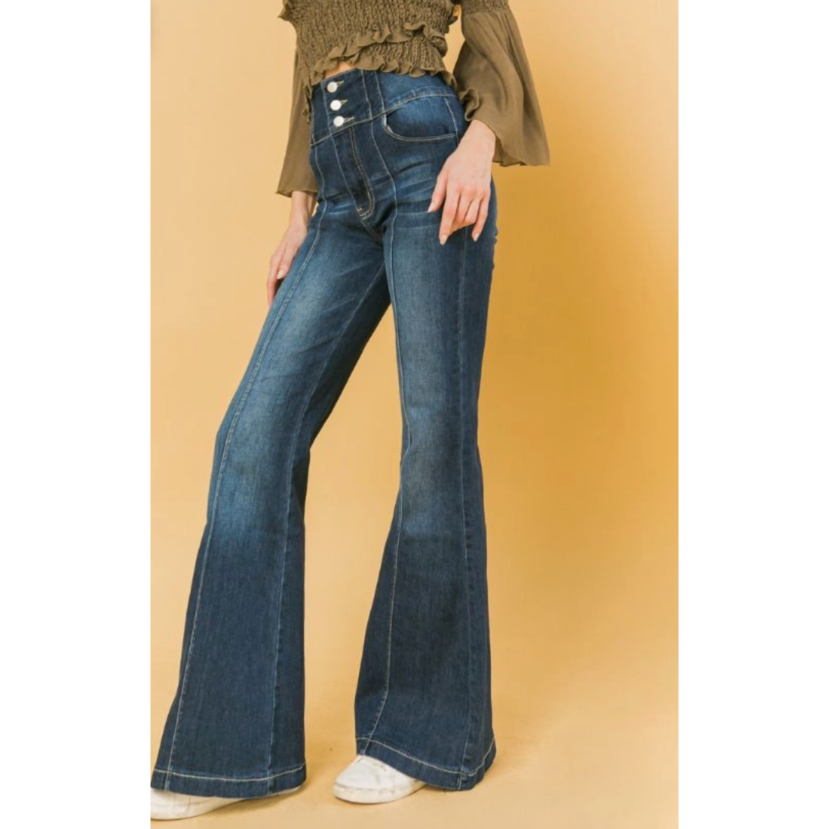 High Waist Fit & Flare Jeans
