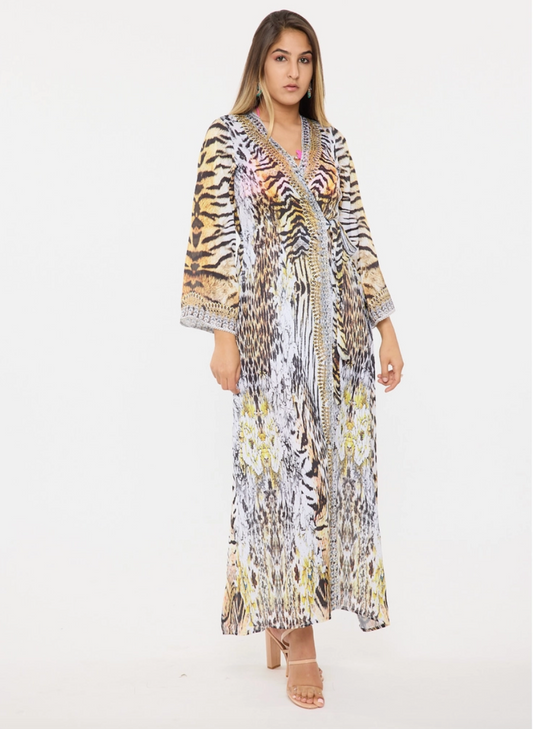 Tiger Kimono Kaftan Dress