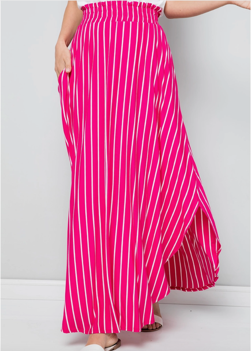Vertical Striped Maxi Skirt
