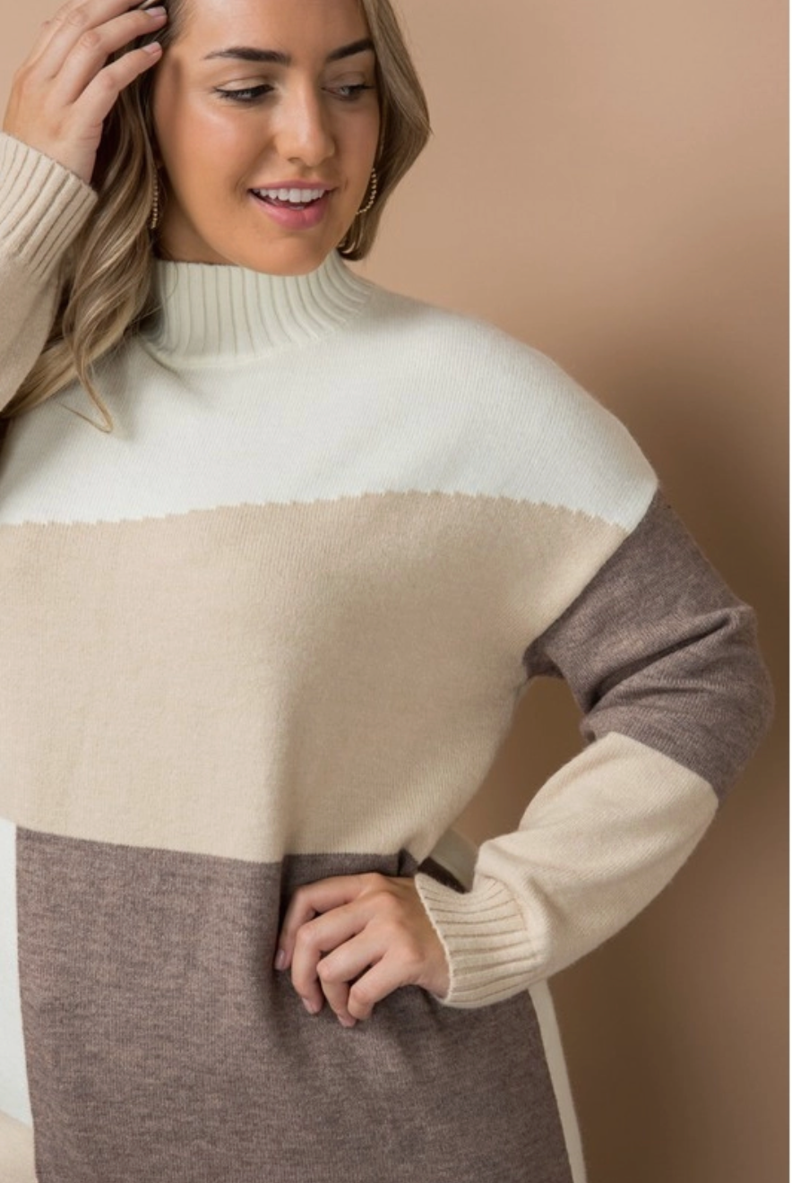 Patchwork Curvy Fit Sweater