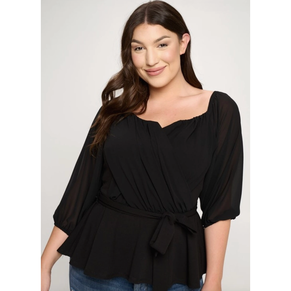 Sweetheart Curvy Fit Blouse