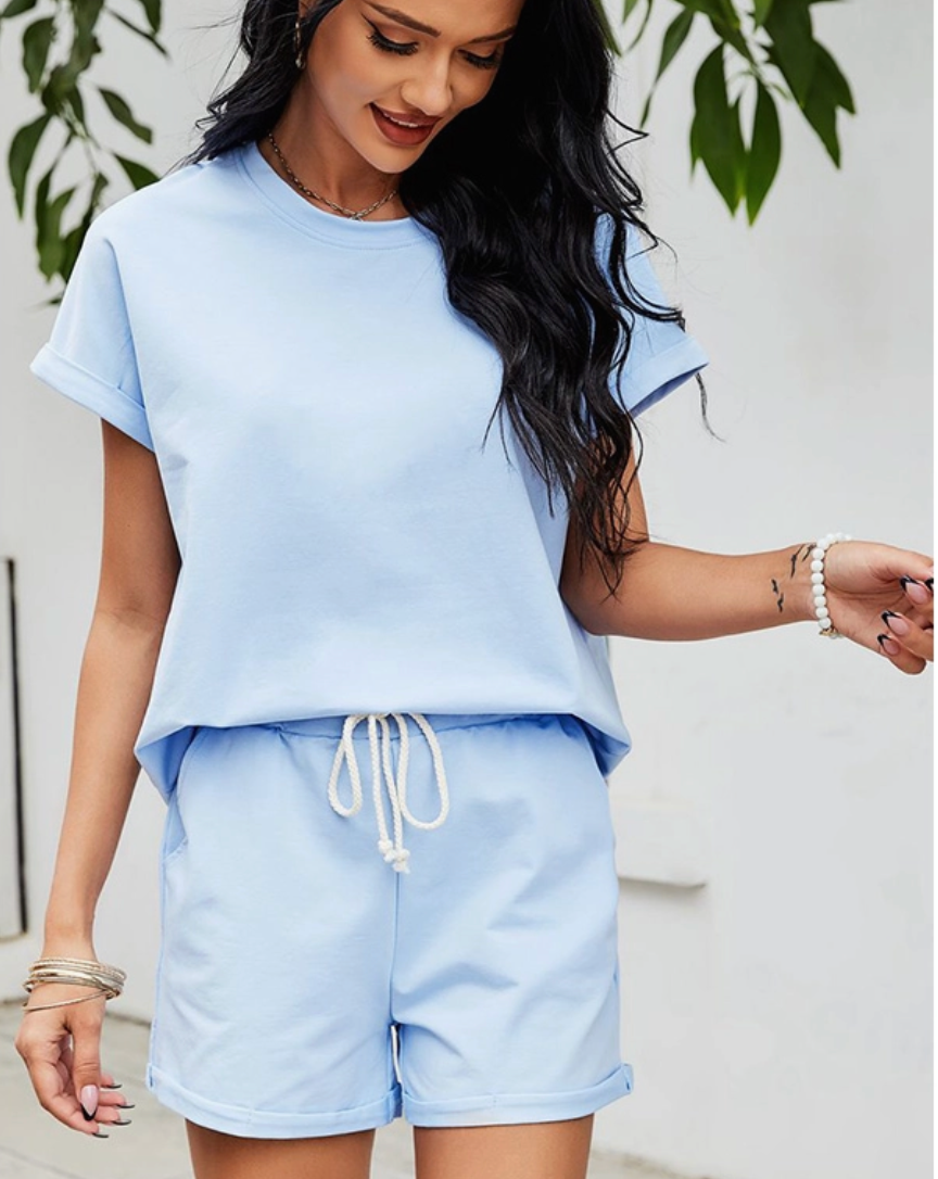 Rolled Sleeve Loungewear Set – Lilla Cavallo