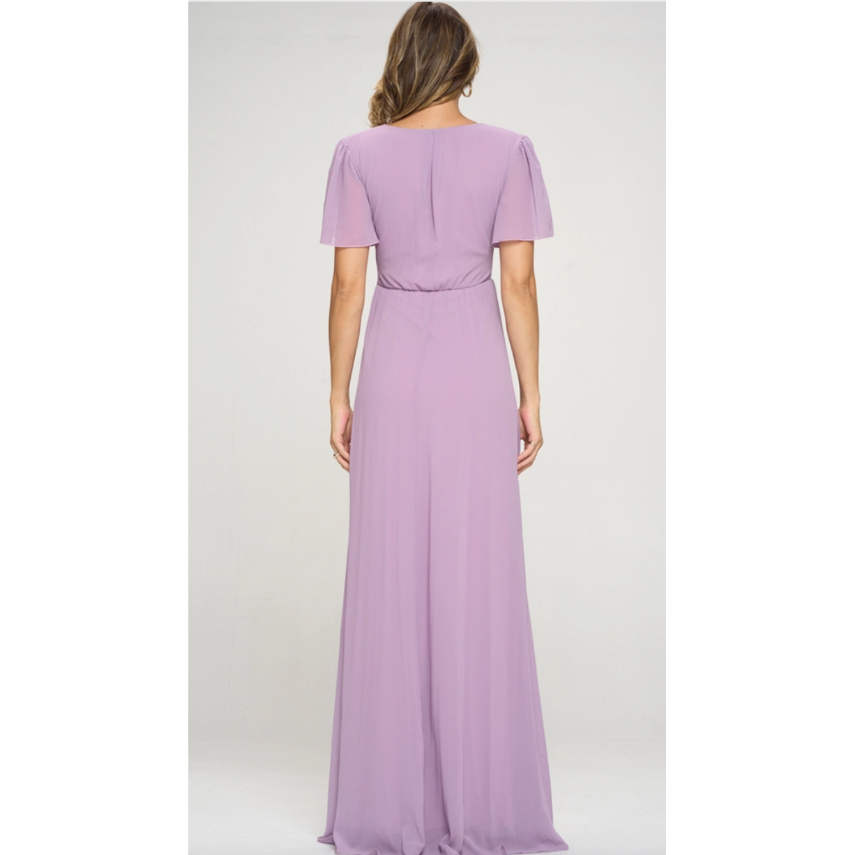 Lilac Short Sleeve Maxi Dress