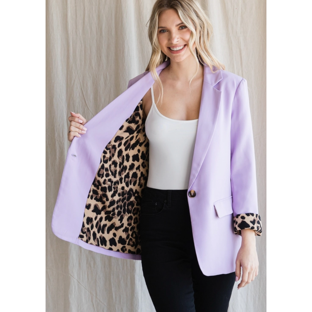 Leopard Lilac Pop Blazer