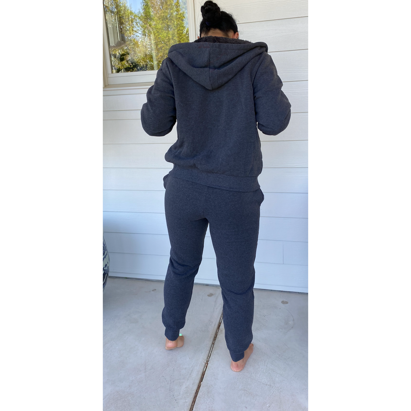 Gray Sherpa Lined Tracksuit