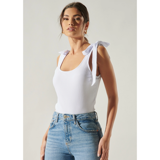 White Bow Tank Top
