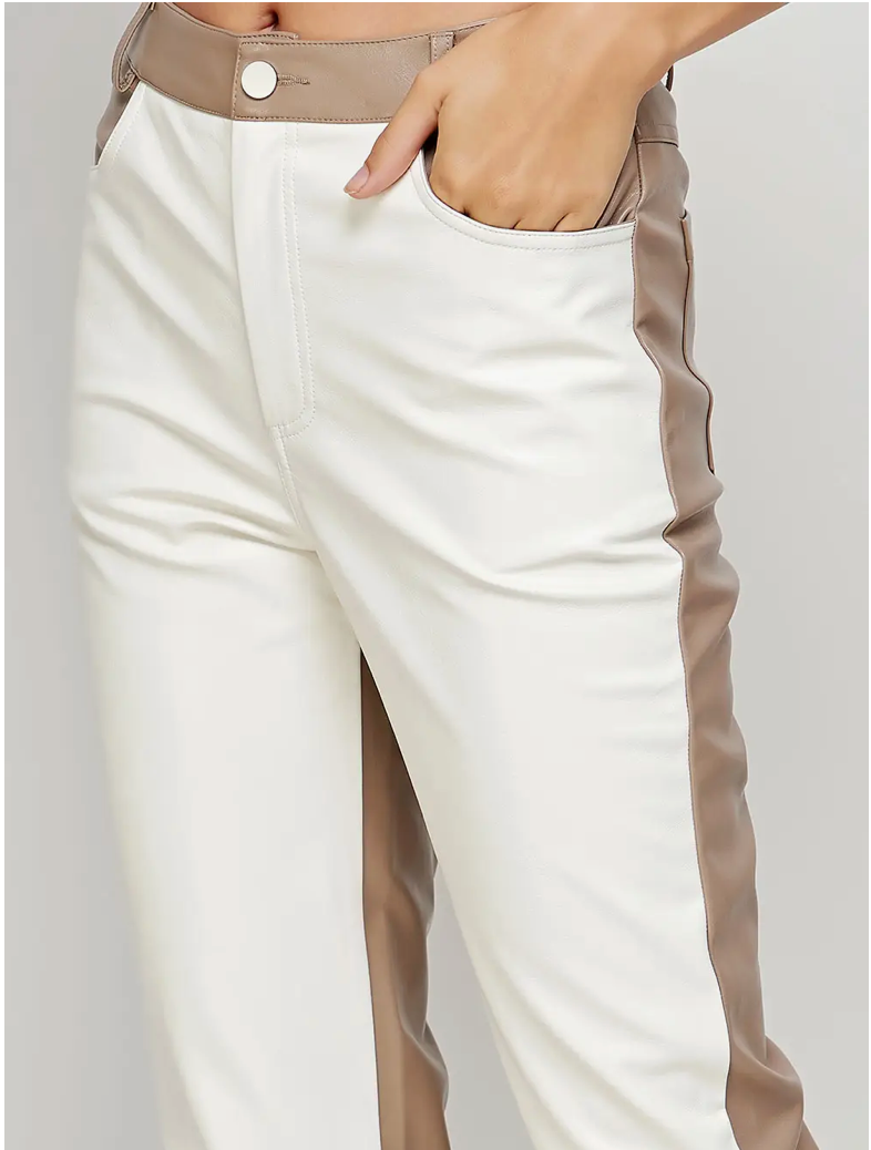 Faux Leather Cropped Pants